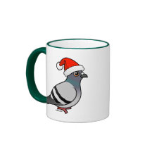Pigeon mignon Père Noël de bande dessinée Mugs