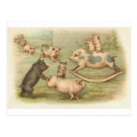 Piggies en carte postale de cru de jeu