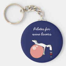 Pilates pour le keychain d'amateurs de vin, pourpr porte-clés