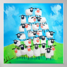Pile des moutons affiche