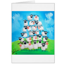 Pile des moutons cartes de vœux