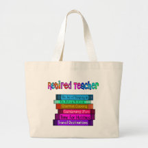 Pile retirée de cadeaux de professeur de conceptio sac de toile