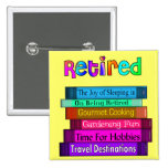 Pile unique de cadeaux de retraite de conception d badges