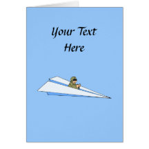 Pilote drôle d'avion de papier cartes de vœux