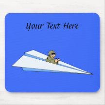 Pilote drôle d'avion de papier tapis de souris