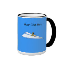Pilote drôle d'avion de papier tasse à café