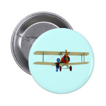 Pilote et biplan badge avec épingle