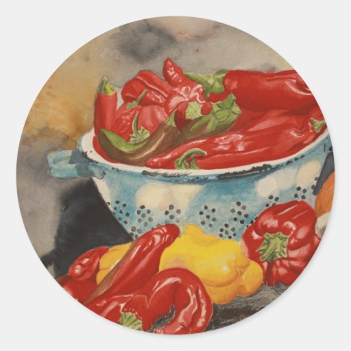 Piments ! adhésif rond