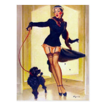 Pin- avec le caniche carte postale