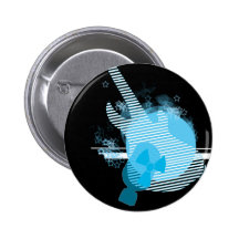 PIN CYAN BADGE AVEC ÉPINGLE
