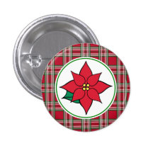 Pin de bouton de Noël de poinsettia Badge