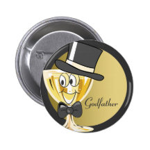 Pin de bouton de parrain - verre de Champagne de c Badges Avec Agrafe