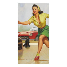 Pin de bowling vers le haut de fille carte avec photo