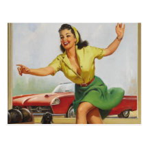 Pin de bowling vers le haut de fille cartes postales