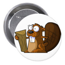 Pin de castor de bande dessinée badge