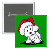 Pin de chien de Westie de bébé de KiniArt Père Noë Badges Avec Agrafe