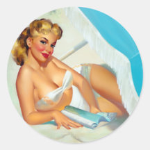 Pin de coeur de sable autocollants ronds
