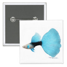 Pin de fantaisie bleu à moitié noir de guppy pin's