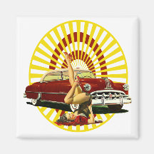 Pin de hot rod vers le haut de fille aimant