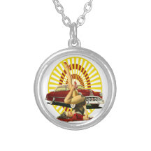 Pin de hot rod vers le haut de fille collier personnalisé