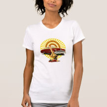 Pin de hot rod vers le haut de fille t-shirt