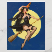 Pin de sorcière de Halloween vers le haut de fille Prospectus Personnalisés