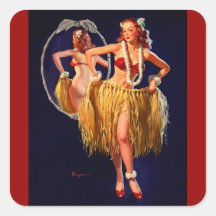 Pin hawaïen de danse polynésienne vintage de Gil E Autocollants