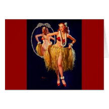 Pin hawaïen de danse polynésienne vintage de Gil E Cartes De Vœux