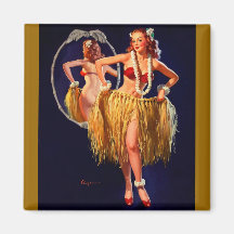 Pin hawaïen de danse polynésienne vintage de Gil E Aimants Pour Réfrigérateur