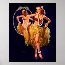 Pin hawaïen de danse polynésienne vintage de Gil E Affiche