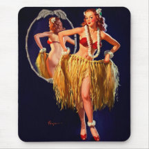 Pin hawaïen de danse polynésienne vintage de Gil E Tapis De Souris