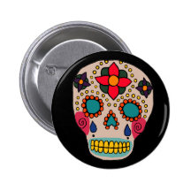 Pin mexicain de crâne de sucre d'art populaire badges
