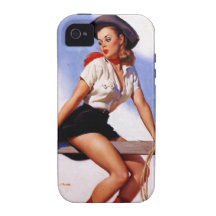 Pin occidental de ranch vintage de Gil Elvgren ver iPhone 4 Case