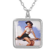 Pin occidental de ranch vintage de Gil Elvgren ver Pendentif