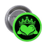 Pin rond noir et vert de Claddagh Badges