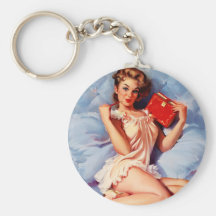 Pin secret vintage de Gil Elvgren de journal intim Porte-clef