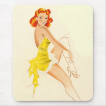 Pin-up principal rouge tapis de souris