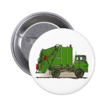 Pin vert de bouton de camion à ordures badges avec agrafe