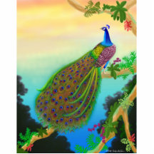 Pin vert exotique de paon découpages en acrylique
