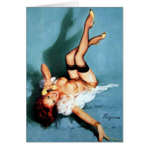 Pin vintage de Gil Elvgren VERS LE HAUT de fille a Cartes De Vœux