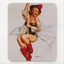 Pin vintage de sapeur-pompier de Gil Elvgren vers  Tapis De Souris