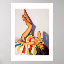 Pin vintage de téléphone de Gil Elvgren vers le ha