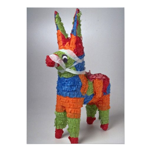 Pinata multi d'âne de couleur pour des parties invitation personnalisable