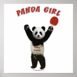 Ping-pong de fille de panda posters