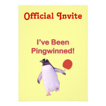 Ping-pong de pingouin de Pingwinned Invitations Personnalisées