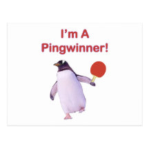 Ping-pong de pingouin de Pingwinner Carte Postale