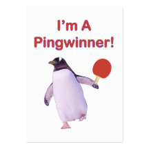 Ping-pong de pingouin de Pingwinner Modèle De Carte De Visite