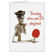 Ping-pong mort de pirate de jeu cartes de vœux