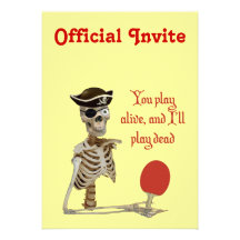 Ping-pong mort de pirate de jeu cartons d'invitation