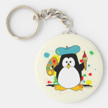 Pingouin artistique porte-clefs
